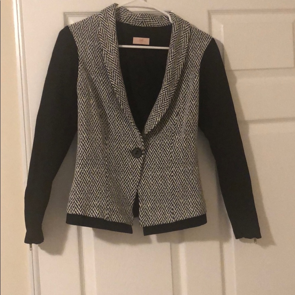 Black and white blazer